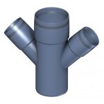 Poloplast polo kal xs raccord double � branchement dn 75 / 50 / 50, 45 degr�s, horizontal