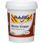 Polyfilla - mastic vitrier � base d'huile de lin - fixation des vitres aux fen�tres - p�te blanc 1kg