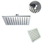 Pomme de douche carr�e 15cm salle de bain effet pluie chrome fin