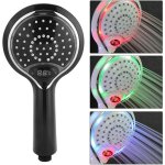 Pomme de douche � led de poche 3 couleurs changent � eau, pommeau de douche � led avec affichage num�rique ...