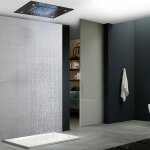 Pommeau de douche 49 cm 35 cm tte de douche pluie led carr multifonctionnel avec tlcommande contrle ...