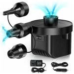 Pompe � air �lectrique avec 3 buses pour matelas piscine et coussin gonflable adaptateur voiture maison ...