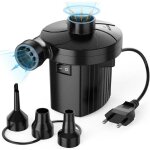 Pompe  air lectrique gonflable, 220 - 240 v, pompe  air de camping en plein air avec 3 buses, lit ...