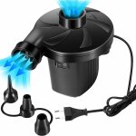 Pompe � air �lectrique - gonfleur et d�gonfleur �lectrique 220w 2 en 1 avec 3 buses amovibles pour matelas ...