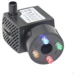 Pompe d'aquarium avec 4 lumières led multicolores mini pompe à eau 300 l / h résiste au brûleur sec (48 ... Pompe d'aquarium avec 4 lumières led multicolores mini pompe à eau 300 l / h résiste au brûleur sec (48 ...