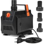 Pompe aquarium 60w 3500l / h pompe bassin exterieur amphibie d�bit r�glable avec filtre et 3 buses pour ...