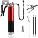 Pompe a graisse rouge 8000 psi pompe a graisse manuelle pistolet � graisse professionnel avec tuyau flexible, ...