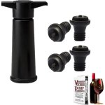 Pompe  vide vin + 4 bouchons , rutilisable , conserve le vin frais jusqu' 7 jours , accessoires vin ...