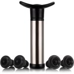 Pompe � vin sous vide en acier inoxydable ? conservation optimale jusqu'� 1 semaine ? 4 bouchons inclus ...
