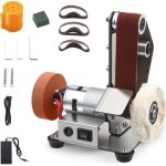 Ponceuse � bande �lectrique, mini polisseuse � bande, r�glable sur 7 niveaux, �quip�e de 20 bandes abrasives ...