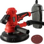 Ponceuse circulaire murale 900w - mur et plafond - 6 disques abrasifs 180mm - 5 vitesses - eclairage ...