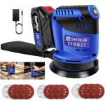 Ponceuse sans fil 21v, �quip�e d'une batterie de 1, 5 ah et d'un chargeur rapide, 125 mm � trois vitesses), ...