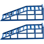 Pont �l�vateur automobile 2000kg bleu - angle d'entr�e 23� r�duit, hauteur r�glable 27, 5cm, rampe de ...