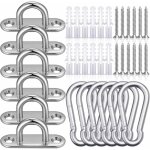 Pontet inox m5, crochet inox, 6 pi�ces plaques � oeillets en acier inoxydable, plaques oculaires et mousqueton ...