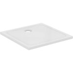 Porcher - okyris + 80x80cm receveur de douche ultra plat 4 cm en grs, traitement antidrapant, blanc ...