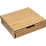 Boite  capsules pour caf avec tiroir de rangement en bambou