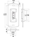 Gche lectrique rversible en applique pour portillon ip65 finition: blanc ral 9016 - portac