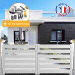Packit - portail aluminium battant sah en kit + motorisation dimensions l. 3000 (entre piliers) x h. ...
