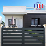 Packit - portail aluminium coulissant sah en kit dimensions l. 3500 (entre piliers) x h. 1500 mm couleurs ...