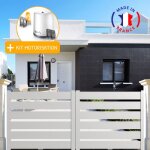 Packit - portail aluminium coulissant sah en kit + motorisation dimensions l. 3000 (entre piliers) x ...