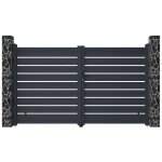 Vente - unique - portail battant aluminium ajour� l305 x h183 cm anthracite - primo