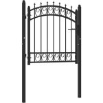 Portail de cl�ture avec pointes acier 100x100 cm noir vidaxl