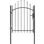 Portail de jardin acier 1 x 1, 75 m noir vidaxl