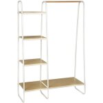 Portant avec tagre en mtal et bois 150 cm blanc