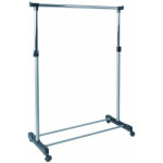 Portant en tube d'acier coloris alu - chrom� - gris - l90 x p43 x h95 / 170 cm