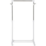 Portant � v�tements, penderie v�tement en acier avec support � chaussures et crochets lat�raux, argent ...