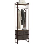 Portant � v�tements, porte - manteau, penderie v�tement avec 3 tiroirs en tissu, �tag�res de rangement ...