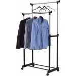 Portant � v�tement t�lescopique en acier chrom� avec roues universelles, penderie � v�tements professionnel ...