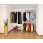Portant vtements tlescopique herkules wenko amnagement intrieur dressing, 3 tringles, sans perage, ...