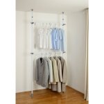Portant vêtement télescopique pour dressing sur mesure wenko herkules, sans perçage, acier blanc, 2 éponges ... Portant vêtement télescopique pour dressing sur mesure wenko herkules, sans perçage, acier blanc, 2 éponges ...