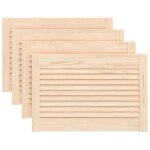 Portes d'armoire � persiennes 4 pcs 39, 5x59, 4 cm pin massif