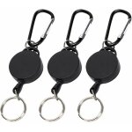 Porte - badge, porte - cls rtractable 3 pices, mousqueton avec enrouleur tlescopique, extensible, ...