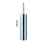 Porte balai wc - d�cor : chrom� - diam�tre : 75 mm - hauteur : 400 mm - mat�riau : acier inoxydable ocmei ...