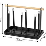 Porte - bouteilles pour 6 bouteilles avec bac d'�gouttement pour diff�rentes bouteilles et tasses (noir) ...