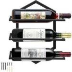 Porte - bouteilles mural en m�tal, porte - verres � vin � suspendre, casier � vin rouge