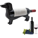 Porte - bouteille de vin amusant en forme de teckel, organisateur de bouteille de vin, support de bouteille ...