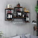 Porte - bouteilles de vin mural en m�tal - �tag�re � vin multifonction - �tag�re de rangement pour vin ...