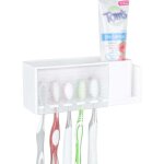 Porte - brosse � dents autocollant multifonctionnel, porte - brosse � dents mural avec couvercle, bo�te ...