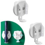 Porte - brosse � dents mural � serrage automatique 2 pcs (blanc + blanc)