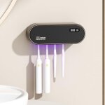 [jamais utilis�] porte - brosse � dents mural avec st�rilisateur uv, fixation sans per�age, fonction ...