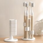 Porte - brosses � dents pour salle de bain, support pour brosse � dents avec quatre emplacements divis�s ...