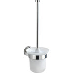 Porte brossee wc wenko bosio shine inox brillant brosse en verre d�poli design murale support brosse ...
