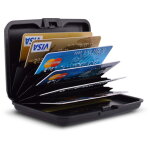 Porte - cartes de cr�dit pour femmes et hommes, portefeuille en m�tal avec �tui de protection.