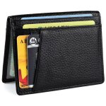 Porte - cartes ultra - fin en cuir v�ritable avec syst�me antivol pour homme,