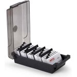 Porte - cartes de visite, bote pour 500 cartes, avec 4 intercalaires et onglets az, noir