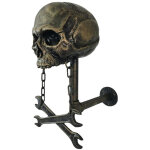 Porte - casque de moto en forme de cr�ne : support mural et porte - v�tements multifonctionnel